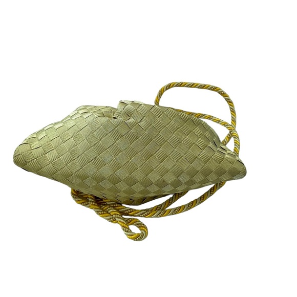 Bottega Veneta Vintage Gold Woven Silk Evening Bag - Picture 4 of 8